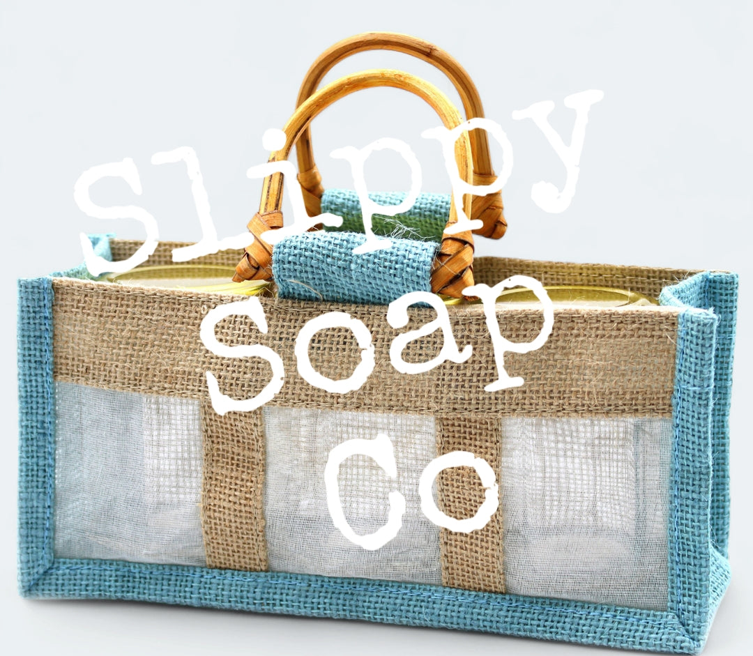 Pure Jute and Cotton Window Gift Bag - Three Windows Teal