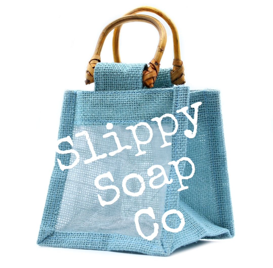 Pure Jute and Cotton Window Gift Bag - One Window Teal