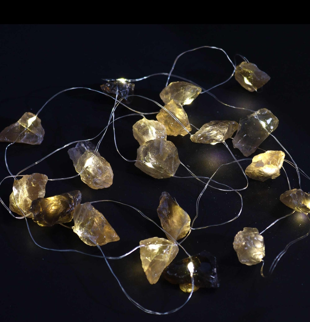 Smokey Citrine Crystal Stone lights